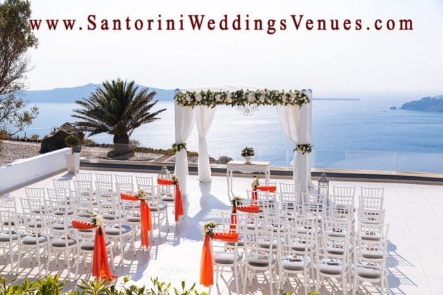 Le Ciel Santorini Wedding Venue decorated
