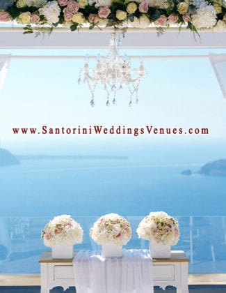 Le Ciel Santorini Wedding Venue chandalier