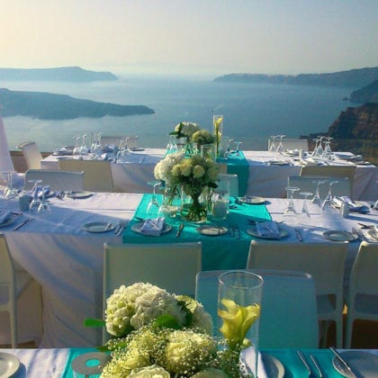 Santorini Gem Wedding Venue setting
